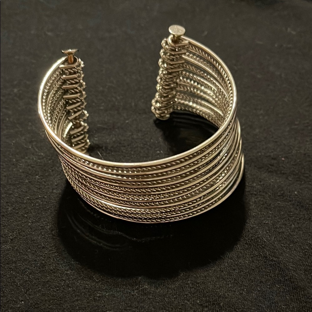 Park Lane Silver Textured Cuff Bracelet